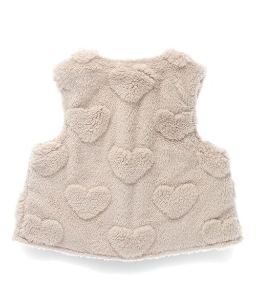 BRANSHES（ブランシェス）の「【ベビー】ハート総柄ボアベスト（ベスト・キッズ・ピンクベージュ/アイボリー・FREE）」の5枚目の写真