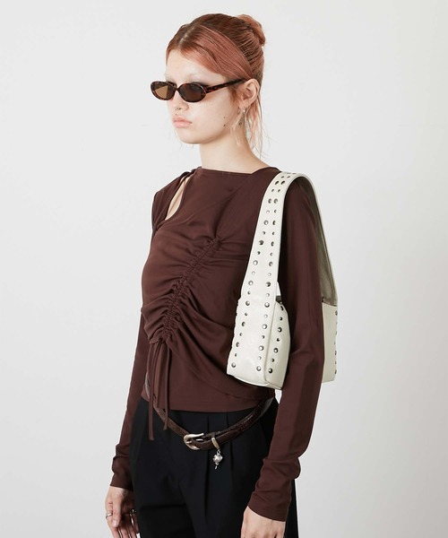 led.tokyo(レッドトウキョウ)の「【led.tokyo】2WAY STUDS BAG/2WAYスタッズバッグ(ショルダーバッグ・レディース・ホワイト/ブラック・FREE)」の18枚目の写真