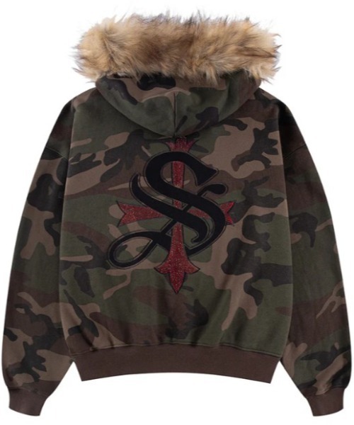 L.H.P(エルエイチピー)の「SUPPLIER/サプライヤー/FAUX FUR CROSS ZIP HOODIE(パーカー・レディース・カモフラージュ/ブラック/グレー・M/XL/L)」の3枚目の写真