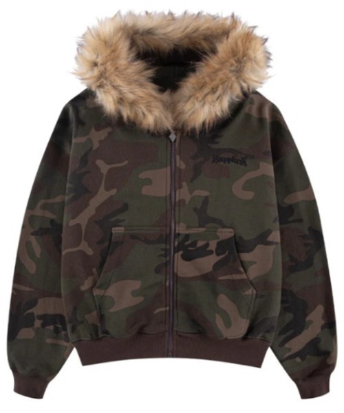 L.H.P(エルエイチピー)の「SUPPLIER/サプライヤー/FAUX FUR CROSS ZIP HOODIE(パーカー・レディース・カモフラージュ/ブラック/グレー・M/XL/L)」の8枚目の写真
