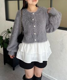 prose verse | 【前後2way】パールボタンシャギーニットカーデ(カーディガン/ボレロ)