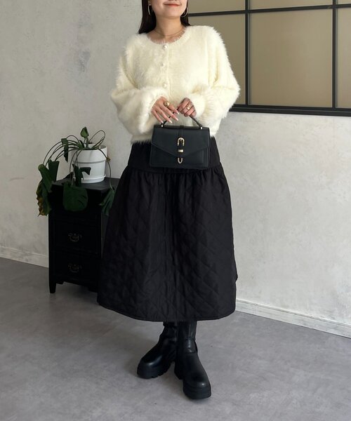 prose verse（プロズヴェール）の「【前後2way】パールボタンシャギーニットカーデ（カーディガン/ボレロ・レディース・アイボリー/ブラック/グレー/イエロー/ピンク・FREE）」の15枚目の写真