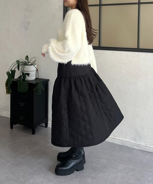 prose verse（プロズヴェール）の「【前後2way】パールボタンシャギーニットカーデ（カーディガン/ボレロ・レディース・アイボリー/ブラック/グレー/イエロー/ピンク・FREE）」の16枚目の写真