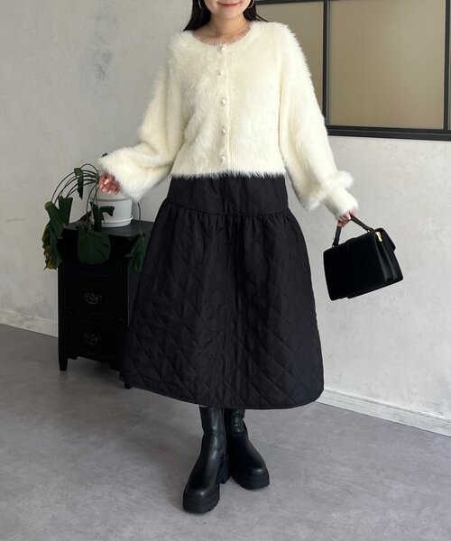 prose verse（プロズヴェール）の「【前後2way】パールボタンシャギーニットカーデ（カーディガン/ボレロ・レディース・アイボリー/ブラック/グレー/イエロー/ピンク・FREE）」の20枚目の写真