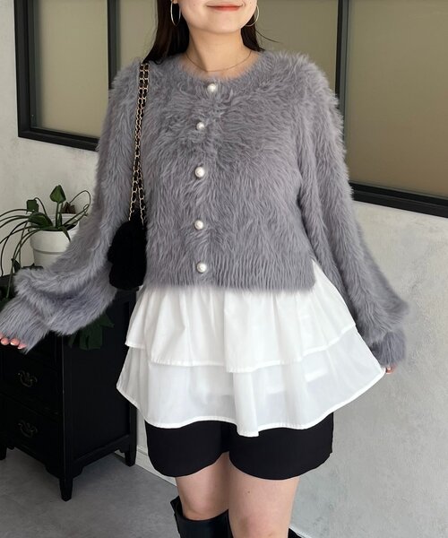【新品未着用】ボールジィ トゥモローランド パールボタン2wayカーディガン半袖 極美品✨ボールジィ トゥモローランド パールボタン2way