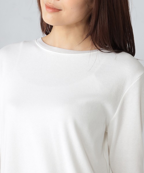 GALLORIA（ギャローリア）の「袖シアー切替Ｔシャツ（Tシャツ/カットソー・レディース・ホワイト/ブラック/マスタード・LL/S/M/L）」の12枚目の写真