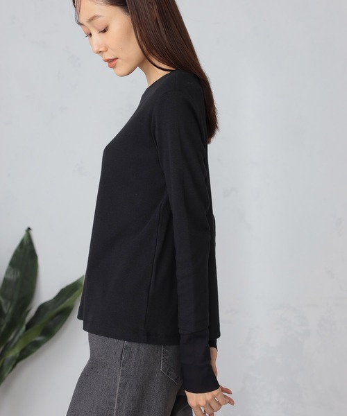 GALLORIA（ギャローリア）の「袖シアー切替Ｔシャツ（Tシャツ/カットソー・レディース・ホワイト/ブラック/マスタード・LL/S/M/L）」の10枚目の写真