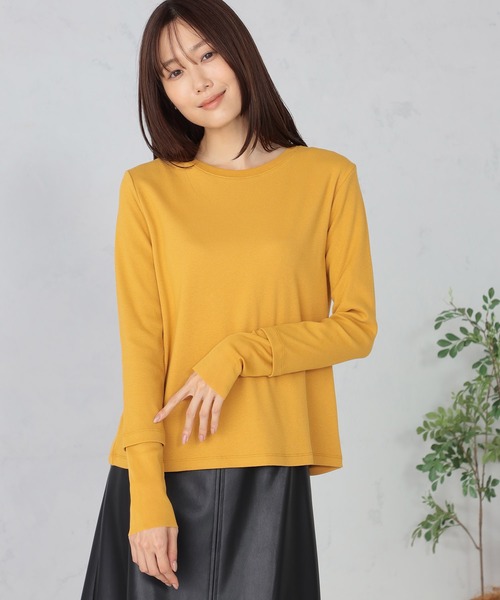 GALLORIA（ギャローリア）の「袖シアー切替Ｔシャツ（Tシャツ/カットソー・レディース・ホワイト/ブラック/マスタード・LL/S/M/L）」の7枚目の写真