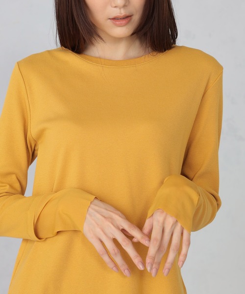 GALLORIA（ギャローリア）の「袖シアー切替Ｔシャツ（Tシャツ/カットソー・レディース・ホワイト/ブラック/マスタード・LL/S/M/L）」の6枚目の写真