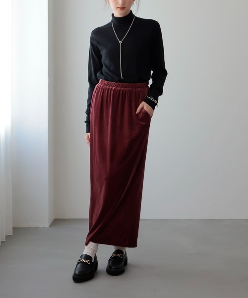 Jines(ジネス)の「ベロアナロースカート(スカート・レディース・ブラック/ベージュ/レッド・38)」の15枚目の写真