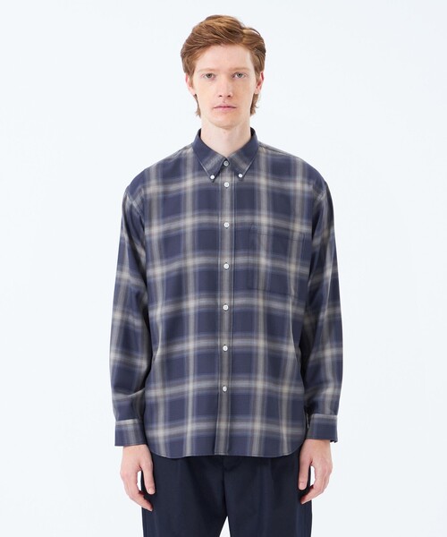 MACKINTOSH PHILOSOPHY(マッキントッシュ フィロソフィー)の「長袖オーバーサイズボタンダウンシャツ オンブレチェック(シャツ/ブラウス・メンズ・ダークブラウン/ネイビー・40/38)」の5枚目の写真