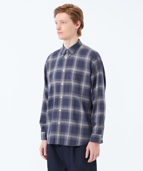 MACKINTOSH PHILOSOPHY(マッキントッシュ フィロソフィー)の「長袖オーバーサイズボタンダウンシャツ オンブレチェック(シャツ/ブラウス・メンズ・ダークブラウン/ネイビー・40/38)」の6枚目の写真