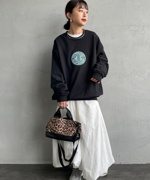 HUF（ハフ）の「[HUF/ハフ] TRANSIT AUTHORITY サークル刺繍ロゴ クルーネックスウェット（スウェット・レディース・ブラック/ナチュラル・M/L）」の3枚目の写真