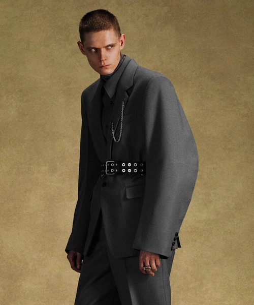 JOHN LAWRENCE SULLIVAN（ジョンローレンスサリバン）の「【JOHN LAWRENCE SULLIVAN/ジョーンローレンスサリバン】WOOL BARATHEA MASSIVE ROUNDED SLEEVE SINGLE BREASTED JACKET（テーラードジャケット・メンズ・ブラック/グレー・44/46）」の3枚目の写真