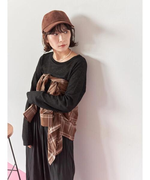 Samansa Mos2 blue(サマンサモスモスブルー)の「シアーリブロンT(Tシャツ/カットソー・レディース・ブラウン/キナリ/ブラック・F)」の10枚目の写真
