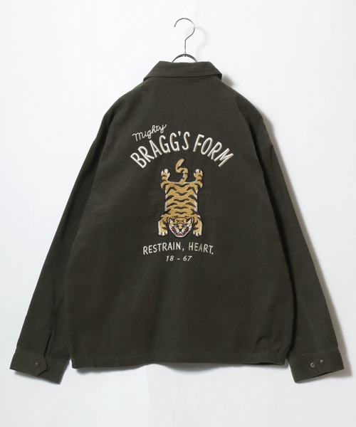 POWER TO THE PEOPLE(パワートゥーザピープル)の「2025AW POWER TO THE PEOPLE/パワートゥザピープル コーデュロイ襟 トラ刺繍 ジップブルゾン スイングトップ ハンティングジャケット(ブルゾン・メンズ・ブラック/グリーン系その他/ブラック系その他/カーキ・L/M/LL)」の6枚目の写真