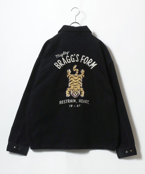 POWER TO THE PEOPLE(パワートゥーザピープル)の「2025AW POWER TO THE PEOPLE/パワートゥザピープル コーデュロイ襟 トラ刺繍 ジップブルゾン スイングトップ ハンティングジャケット(ブルゾン・メンズ・ブラック/グリーン系その他/ブラック系その他/カーキ・L/M/LL)」の8枚目の写真