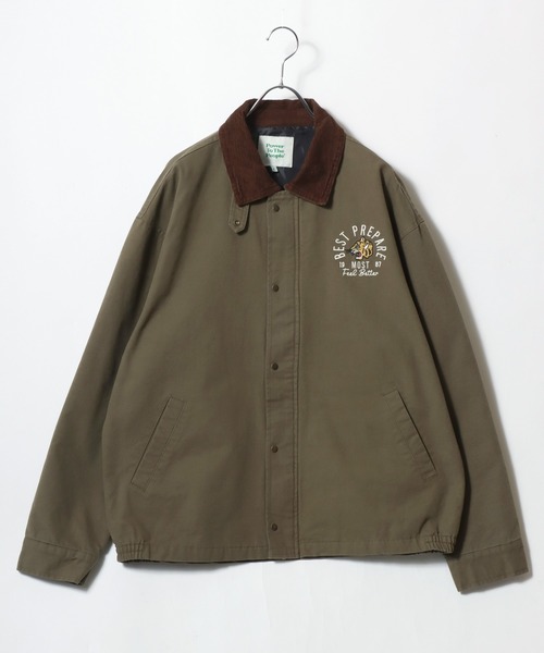 POWER TO THE PEOPLE(パワートゥーザピープル)の「2025AW POWER TO THE PEOPLE/パワートゥザピープル コーデュロイ襟 トラ刺繍 ジップブルゾン スイングトップ ハンティングジャケット(ブルゾン・メンズ・ブラック/グリーン系その他/ブラック系その他/カーキ・L/M/LL)」の9枚目の写真