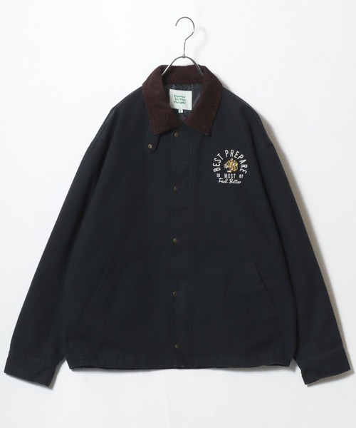 POWER TO THE PEOPLE(パワートゥーザピープル)の「2025AW POWER TO THE PEOPLE/パワートゥザピープル コーデュロイ襟 トラ刺繍 ジップブルゾン スイングトップ ハンティングジャケット(ブルゾン・メンズ・ブラック/グリーン系その他/ブラック系その他/カーキ・L/M/LL)」の11枚目の写真