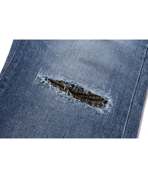 A BATHING APE(アベイシングエイプ)の「1999 TYPE-02 DAMAGED DENIM PANTS(デニムパンツ・メンズ・ライトインディゴブルー・LARGE/XX-LARGE/X-LARGE/MEDIUM/SMALL)」の4枚目の写真