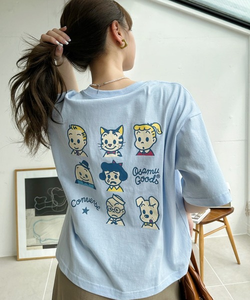 Ada.(エイダ)の「【Good Riddance】バックプリント オサムグッズ Tシャツ(Tシャツ/カットソー・レディース・アクア/ホワイト/ブラック・L/M)」の3枚目の写真