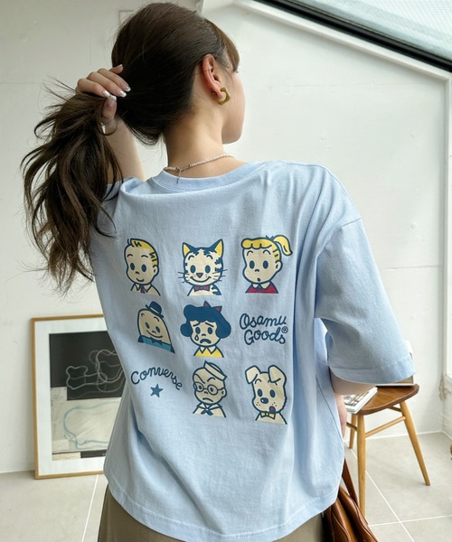 Ada.(エイダ)の「【Good Riddance】バックプリント オサムグッズ Tシャツ(Tシャツ/カットソー・レディース・アクア/ホワイト/ブラック・L/M)」の9枚目の写真