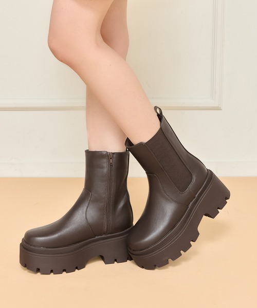 apres jour（アプレジュール）の「厚底ショートブーツ（ブーツ・レディース・ダークブラウン/ブラック・MEDIUM/SMALL/LARGE/X-LARGE）」の4枚目の写真