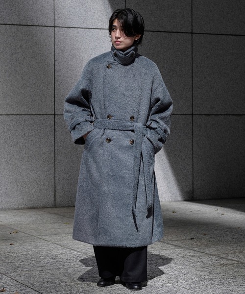 ウールブレンドシャギーダブルチェスターコート（チェスターコート
