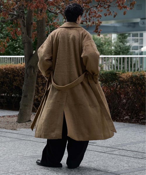 ウールブレンドシャギーダブルチェスターコート（チェスターコート