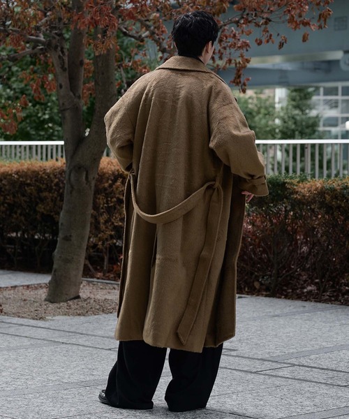 ウールブレンドシャギーダブルチェスターコート（チェスターコート