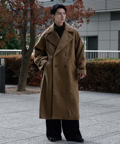 ウールブレンドシャギーダブルチェスターコート（チェスターコート