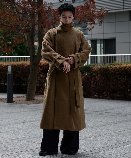 ウールブレンドシャギーダブルチェスターコート（チェスターコート