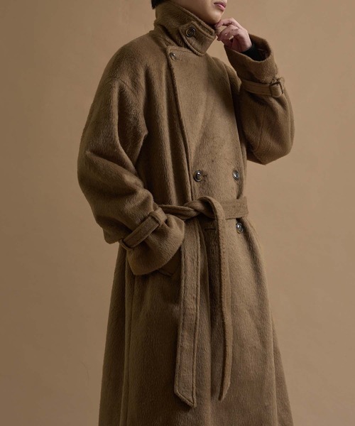 ウールブレンドシャギーダブルチェスターコート（チェスターコート