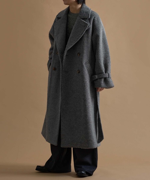 ウールブレンドシャギーダブルチェスターコート（チェスターコート