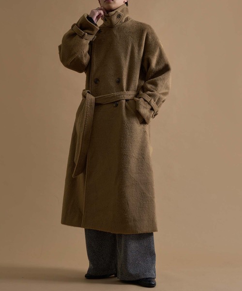 ウールブレンドシャギーダブルチェスターコート（チェスターコート