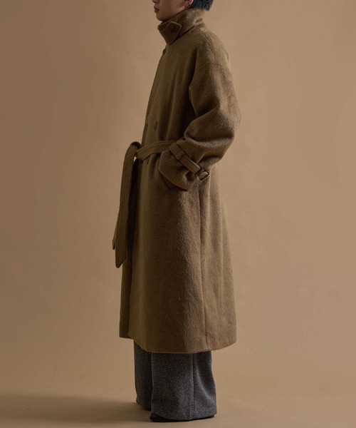 ウールブレンドシャギーダブルチェスターコート（チェスターコート