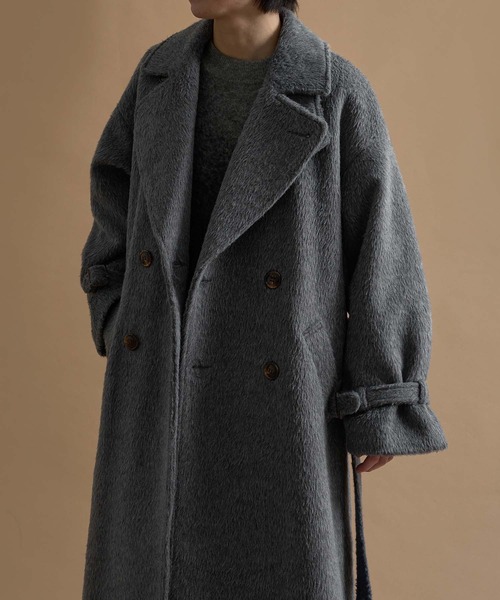 ウールブレンドシャギーダブルチェスターコート（チェスターコート