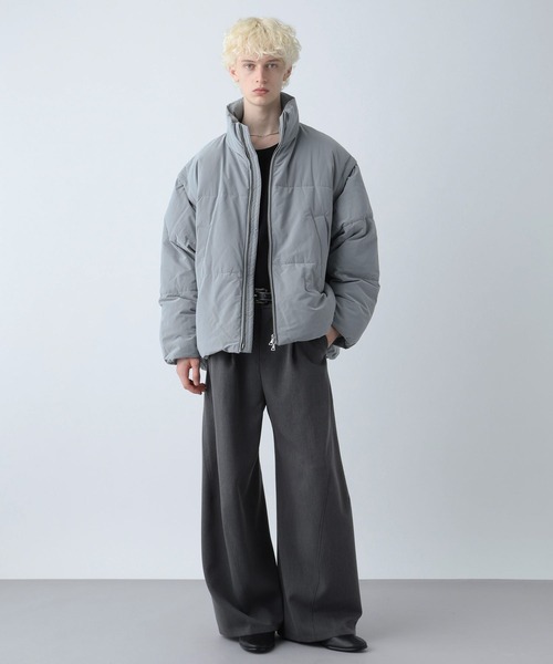 HARE(ハレ)の「エアサーマル2WAYスタンドブルゾン(HARE)(ダウンジャケット/コート・メンズ・ブルー/ブラック/グレー/グリーン・MEDIUM/SMALL)」の14枚目の写真