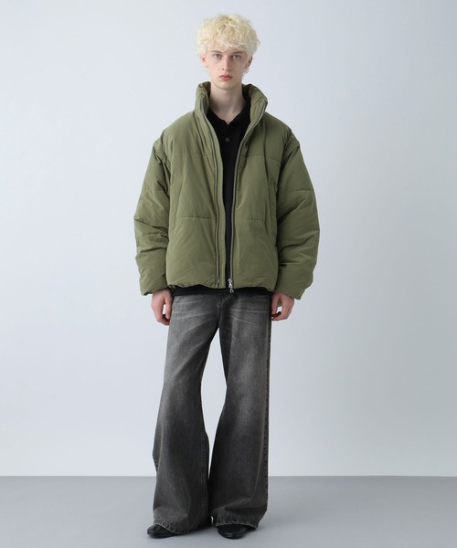 セール】エアサーマル2WAYスタンドブルゾン(HARE)（ダウンジャケット
