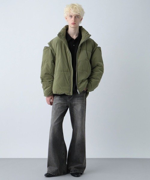 HARE(ハレ)の「エアサーマル2WAYスタンドブルゾン(HARE)(ダウンジャケット/コート・メンズ・ブルー/ブラック/グレー/グリーン・MEDIUM/SMALL)」の12枚目の写真