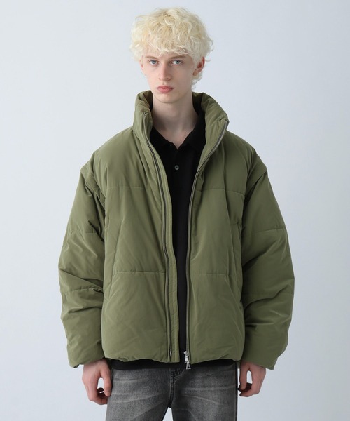 HARE(ハレ)の「エアサーマル2WAYスタンドブルゾン(HARE)(ダウンジャケット/コート・メンズ・ブルー/ブラック/グレー/グリーン・MEDIUM/SMALL)」の19枚目の写真