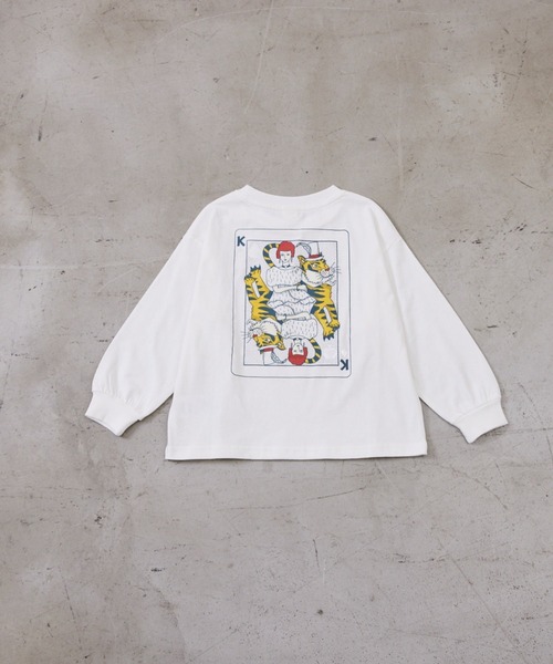 Fluffy BROTHERS(フラッフィーブラザーズ)の「プリントロンT(Tシャツ/カットソー・キッズ・オフホワイト/ライトグリーン・80/90/100/110/120/130/140/150)」の3枚目の写真