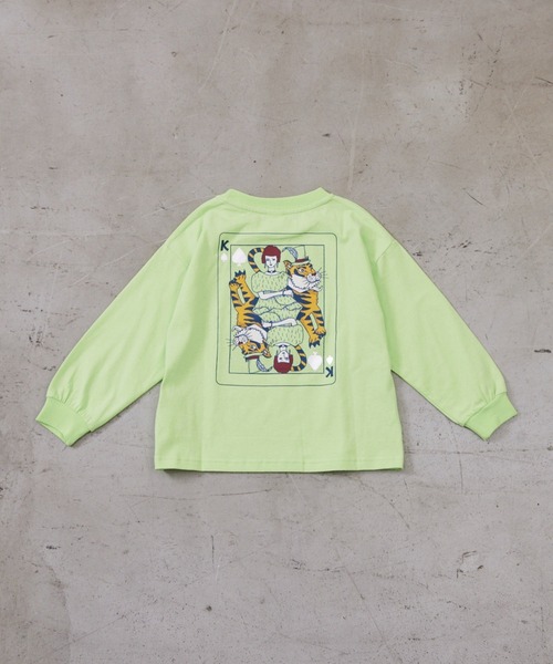 Fluffy BROTHERS(フラッフィーブラザーズ)の「プリントロンT(Tシャツ/カットソー・キッズ・オフホワイト/ライトグリーン・80/90/100/110/120/130/140/150)」の5枚目の写真