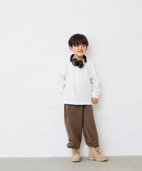 Fluffy BROTHERS(フラッフィーブラザーズ)の「プリントロンT(Tシャツ/カットソー・キッズ・オフホワイト/ライトグリーン・80/90/100/110/120/130/140/150)」の10枚目の写真