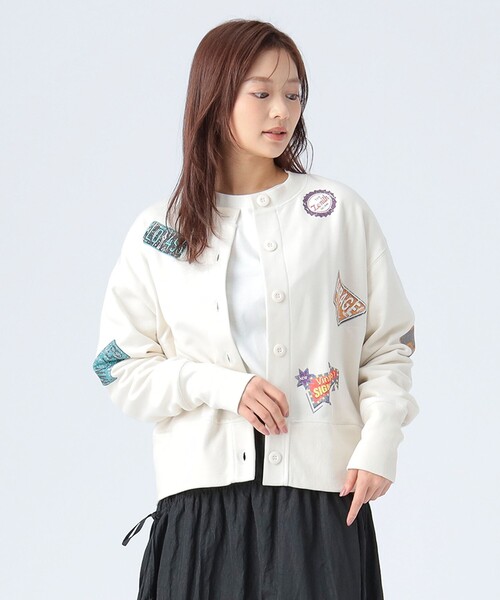 BEAMS HEART（ビームスハート）の「サインボード 裏毛カーディガン（カーディガン/ボレロ・レディース・チャコールグレー/ライトグレー/ホワイト系その他5・FREE）」の6枚目の写真