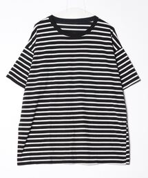 JUNOAH（ジュノア）の「ボーダー柄半袖Tシャツ（Tシャツ/カットソー）」