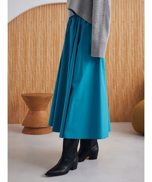 Mila Owen（ミラオーウェン）の「ウエストゴムギャザーマキシスカート（スカート・レディース・ホワイト/キャメル/ドット/ターコイズブルー・0/1/00）」の13枚目の写真