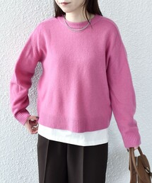 SHIPS Colors:〈手洗い可能〉CASHMILE(R) サドルショルダー ニット