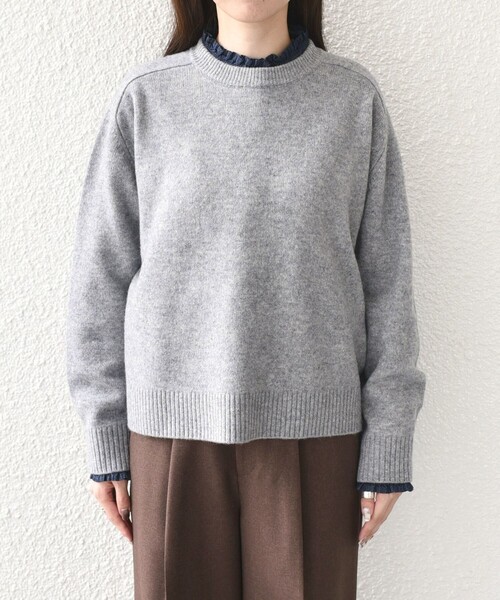 SHIPS Colors(シップス カラーズ)の「SHIPS Colors:〈手洗い可能〉CASHMILE(R) サドルショルダー ニット(ニット/セーター・レディース・オフホワイト/クリーム/ピンク/グリーン/ライトグレー・ONE SIZE)」の18枚目の写真
