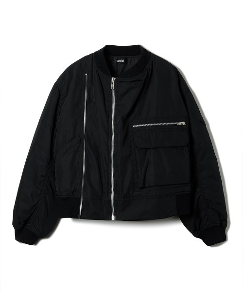 soduk（スドーク）の「【soduk】double zip ma-1 jacket（MA-1・レディース・ネイビー/ブラック・ONE SIZE）」の2枚目の写真